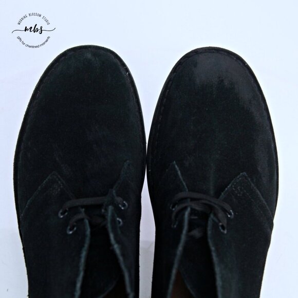 Clarks Bushacre Suede Chukka Desert Boots Black Men 8.5 - Picture 10 of 14